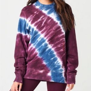 Tory Sport Women's Tie-Dye Sweatshirt - Blue and Burgundy